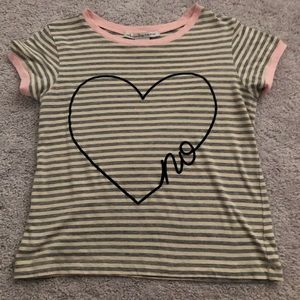 American rag entry cie gray and tan striped top
